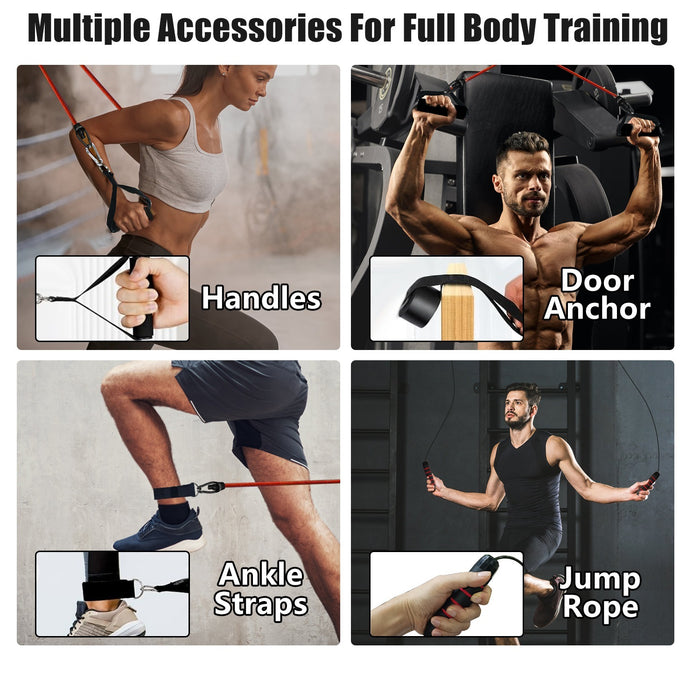 Multifunctional Push Up Board Home Strength Training Equipment With 15 Fitness Accessories Pilates Bar Resistance Band Roller Wheel Full Body Workout Home Gym Equipment - The Peppermint Room