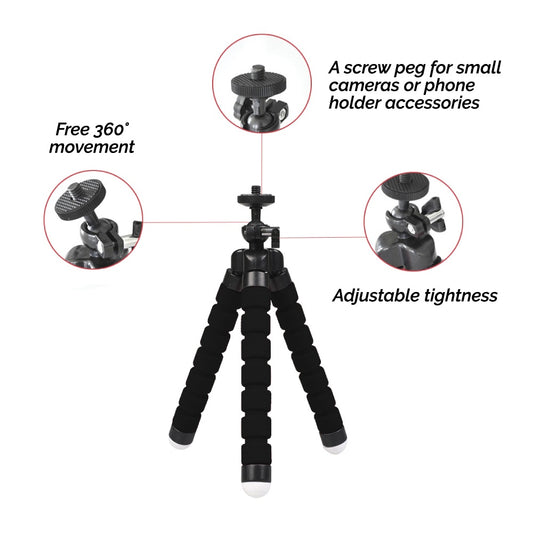 Flexible Small Octopus Mount Mini Tripod Bluetooth Remote Stand Holder I Phone - The Peppermint Room