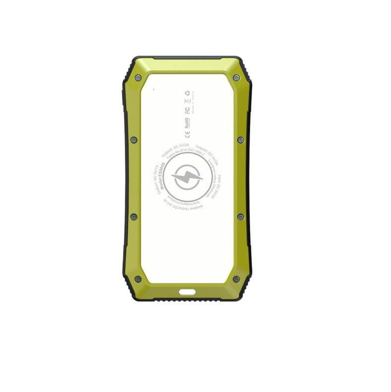 wireless solar powerbank phone accessory with torch and rugged ABS silicone design
