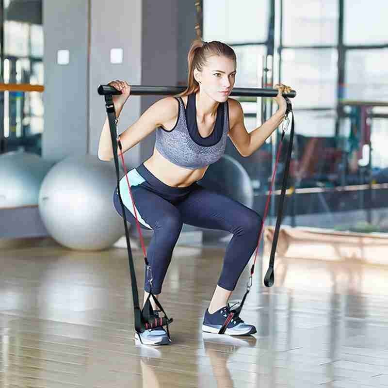 Pilates Bar Kit With Resistance Bands Portable Home Gym Workout Equipment Perfect Stretched Fusion Exercise Bar And Bands - The Peppermint Room