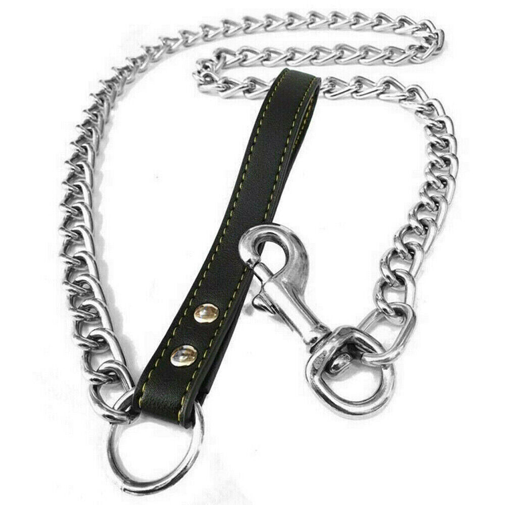 1PCS 1.2m Metal Chain Dog Lead Pet Puppy Leash Long Heavy Duty Anti-Chew Control - The Peppermint Room