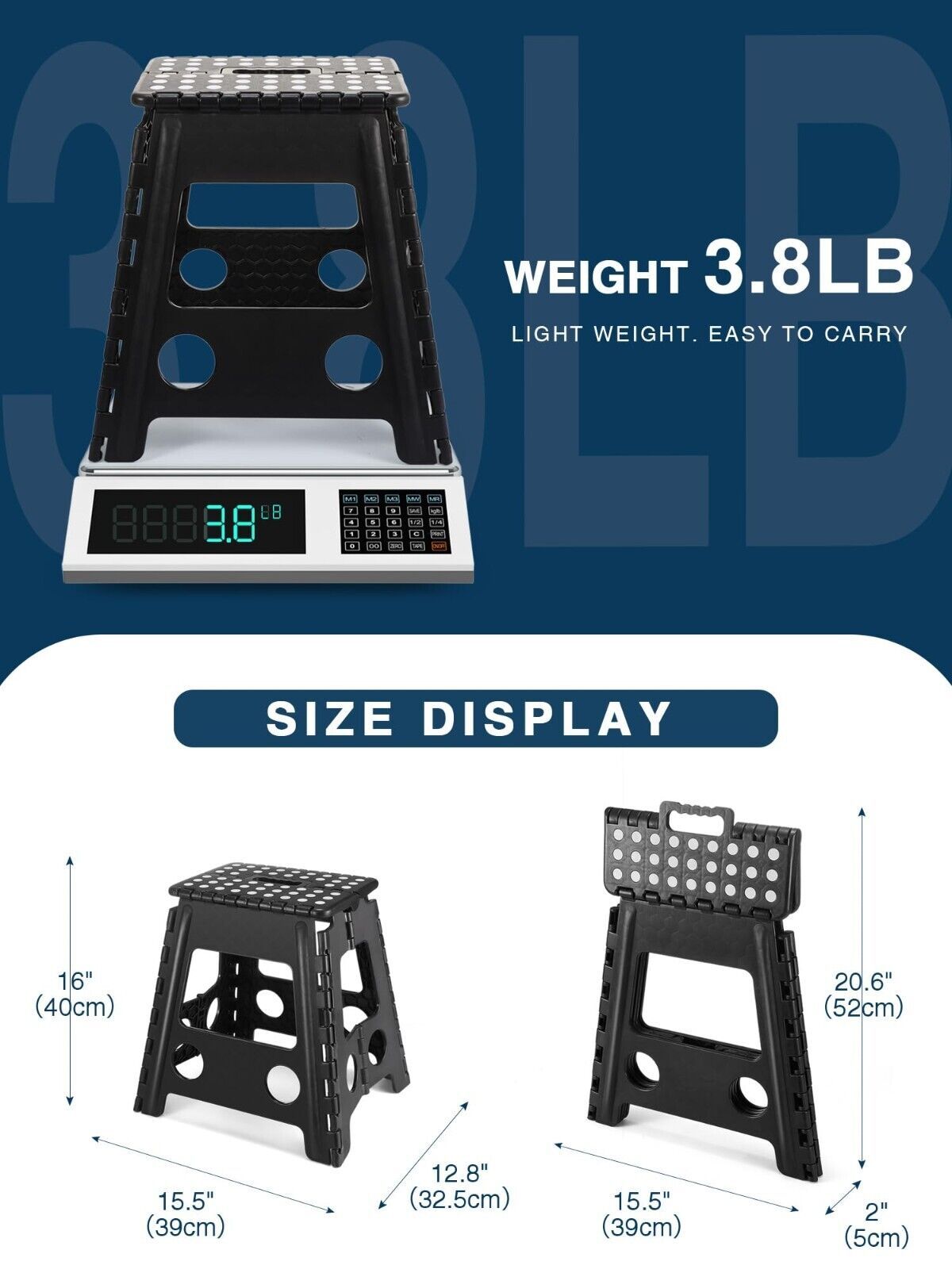Large 150KG Folding Step Stool Multi Purpose Heavy Duty Home Kitchen Foldable UK - The Peppermint Room