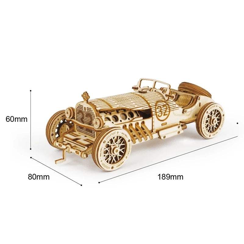 3D wooden puzzle car model kit for children and adults assembly racing toy