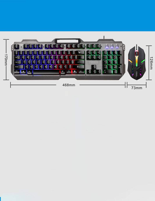 Friends Wolf KT600 Gaming Keyboard And Mouse Set Manipulator Feel Office Computer Metal Gaming Wired Keyboard USB - The Peppermint Room