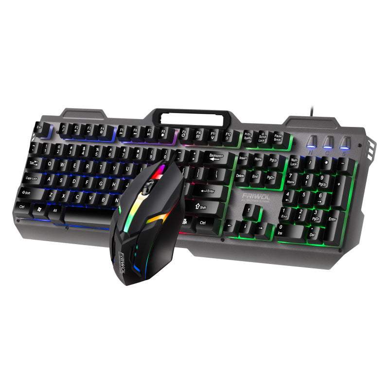 Friends Wolf KT600 Gaming Keyboard And Mouse Set Manipulator Feel Office Computer Metal Gaming Wired Keyboard USB - The Peppermint Room