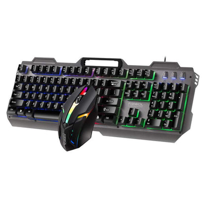 Friends Wolf KT600 Gaming Keyboard And Mouse Set Manipulator Feel Office Computer Metal Gaming Wired Keyboard USB - The Peppermint Room