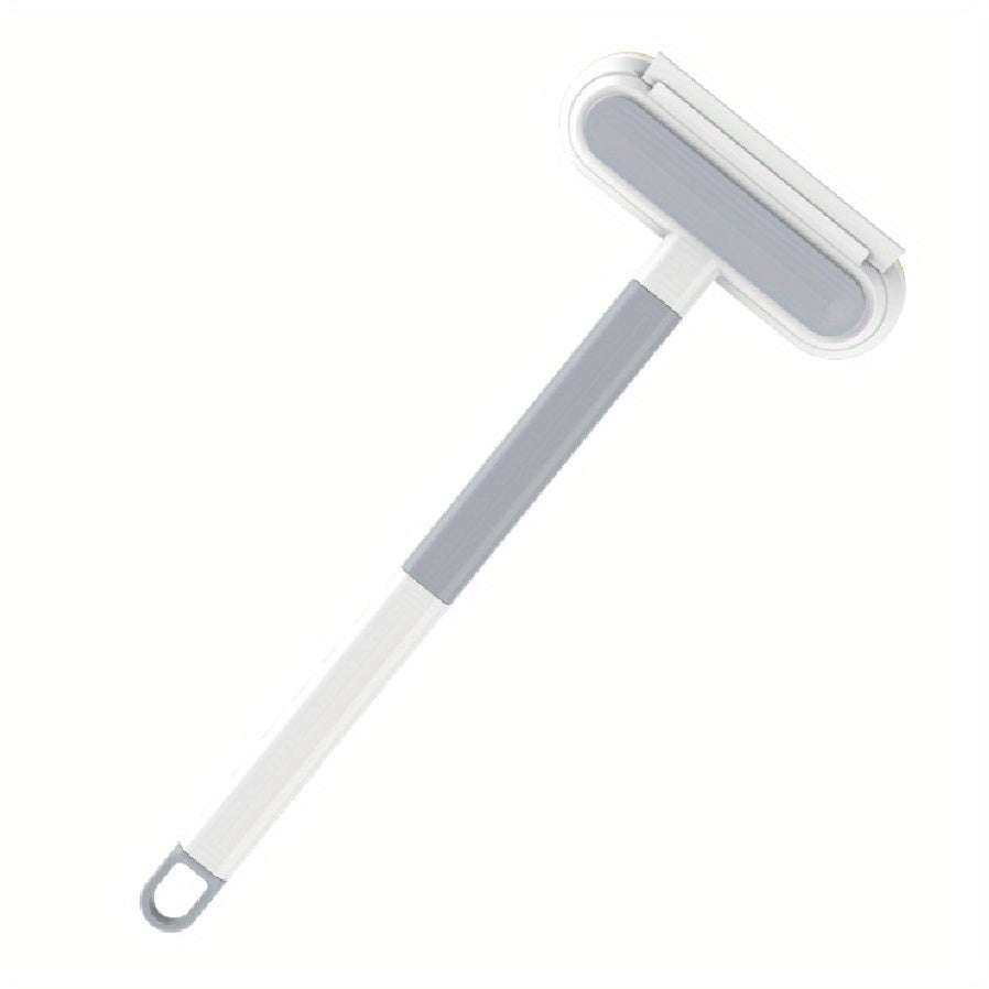 Multi-functional window cleaning brush with soft rubber squeegee and sponge for streak-free window and pet hair removal