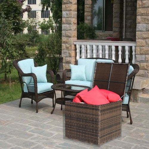 Wicker Patio Furniture Storage Box - The Peppermint Room