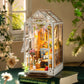 Robotime Rolife Book Nooks DIY wooden miniature garden house with detailed furniture and floral decor