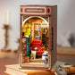 Robotime Rolife Book Nooks miniature DIY wooden Shakespeare bookstore with detailed interior and red armchair