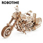 420 piece wooden building block DIY cruiser motorcycle model kit for children and adults.