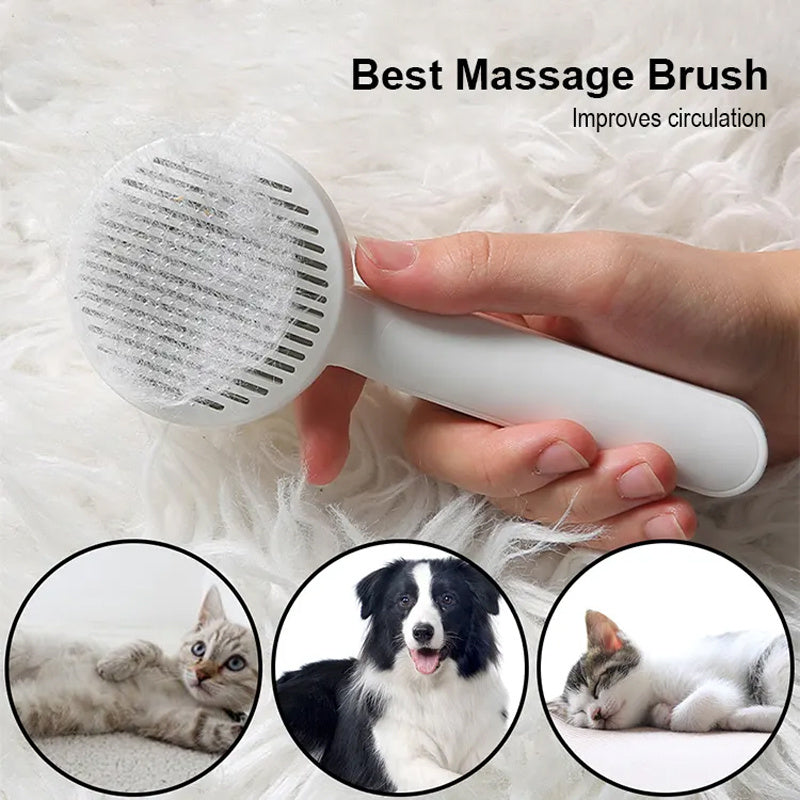 Pet Self Cleaning Cat Brushes, Cat Grooming Brush For Dogs Cats For Long Haired & Short Hair Gently To Remove Loose Undercoat, Mats Tangled - The Peppermint Room