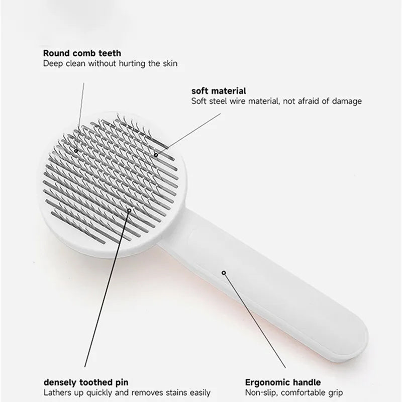 Pet Self Cleaning Cat Brushes, Cat Grooming Brush For Dogs Cats For Long Haired & Short Hair Gently To Remove Loose Undercoat, Mats Tangled - The Peppermint Room