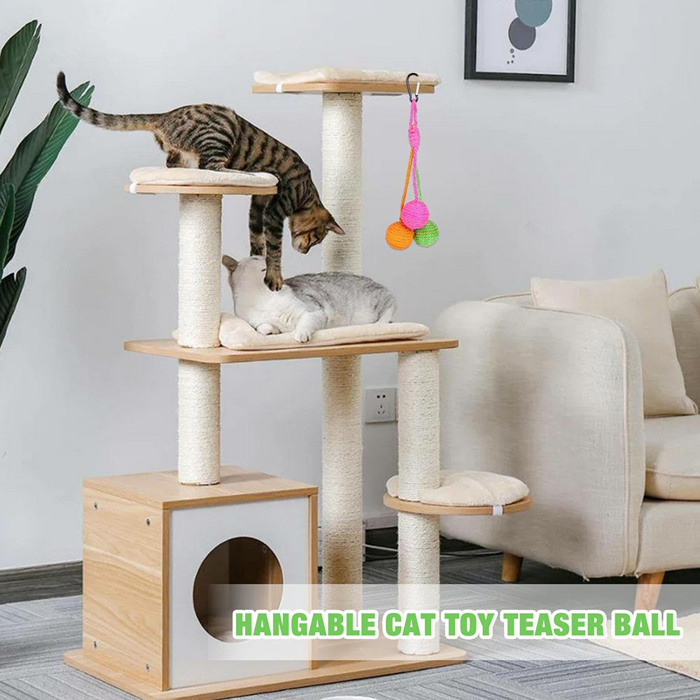 Cat Scratcher Ball, Chewable Scratcher For Kittens Chewable Interactive Cat Sisal Rope Ball Toy Cat Ball, Rolling Ball Scratch Cat Toy For Indoor Kittens Puppy Cat Pet - The Peppermint Room