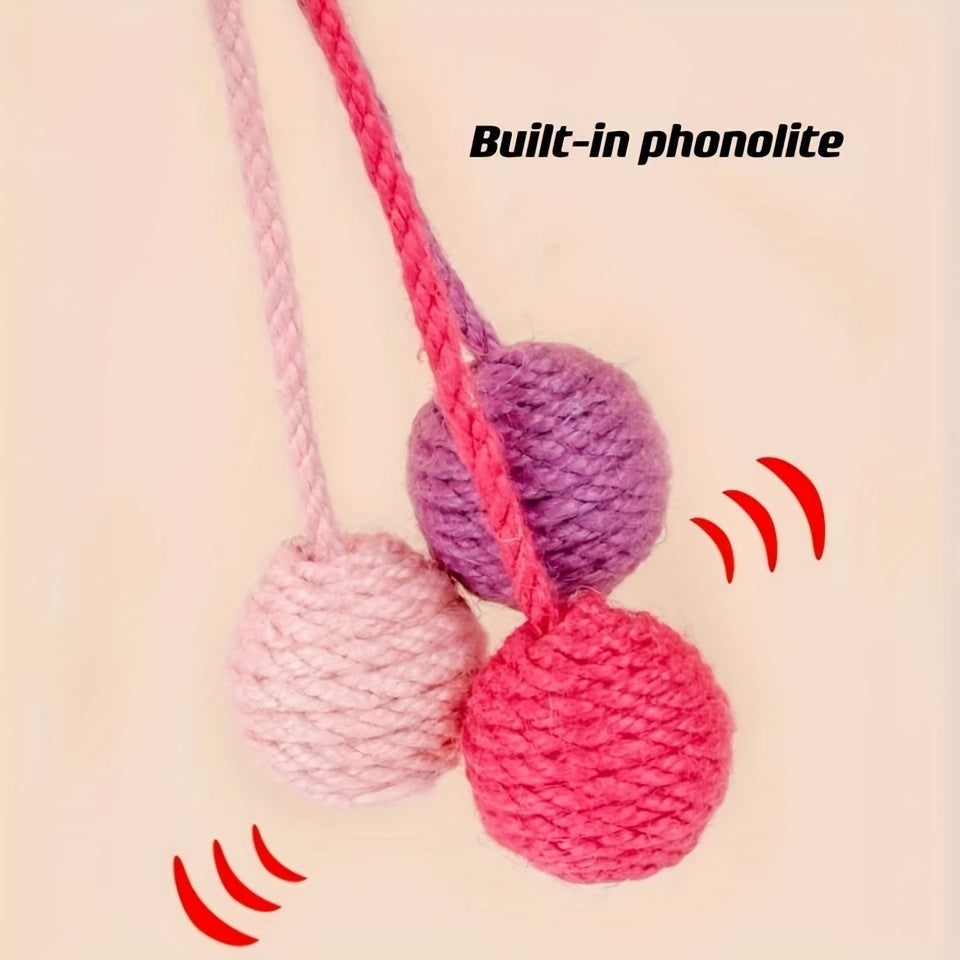 Cat Scratcher Ball, Chewable Scratcher For Kittens Chewable Interactive Cat Sisal Rope Ball Toy Cat Ball, Rolling Ball Scratch Cat Toy For Indoor Kittens Puppy Cat Pet - The Peppermint Room