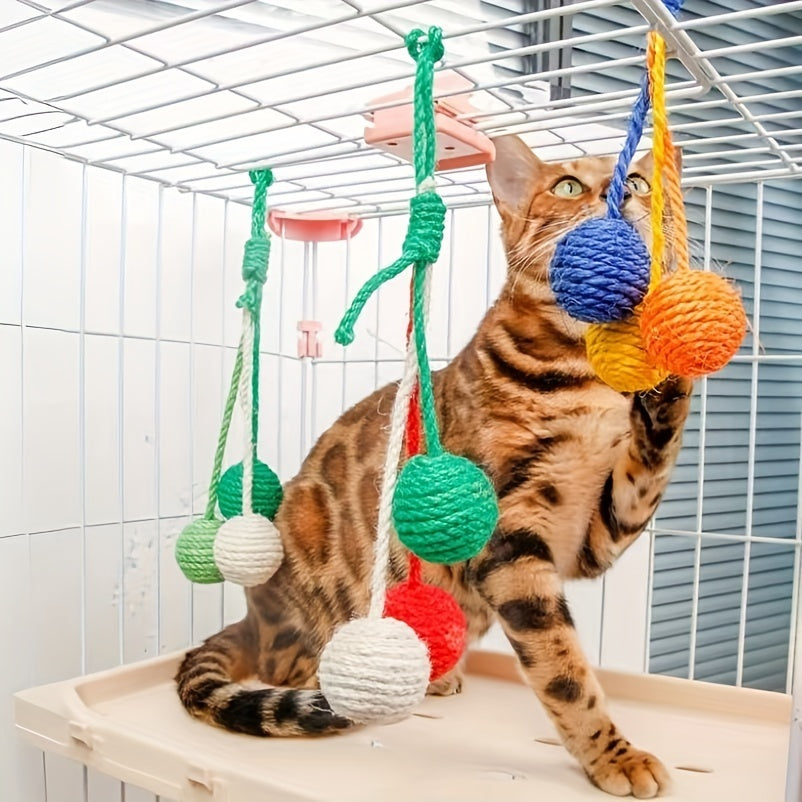 Cat Scratcher Ball, Chewable Scratcher For Kittens Chewable Interactive Cat Sisal Rope Ball Toy Cat Ball, Rolling Ball Scratch Cat Toy For Indoor Kittens Puppy Cat Pet - The Peppermint Room