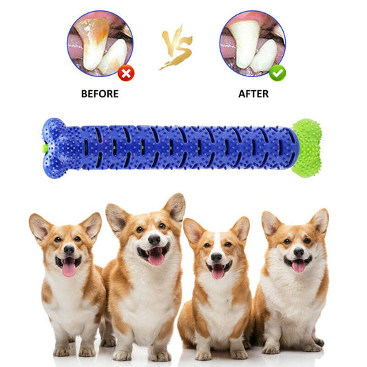 Dog Chew Toys Toothbrush Pets Molar Tooth Cleaning Brushing Stick Doggy Silicone - The Peppermint Room