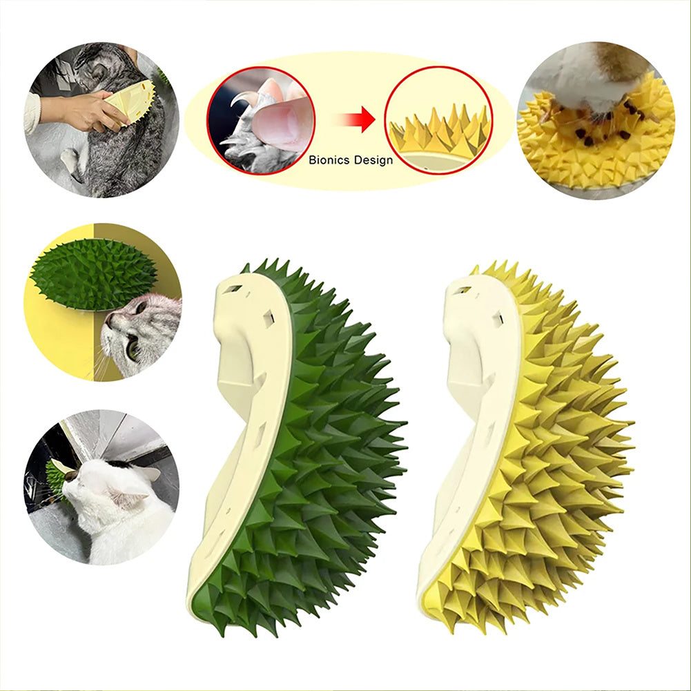 Durian Cat Brush, Dog Cat Self Groomer, Wall Corner Scratcher Massage Combs Durian Shape Molars Eat Slowly Toys Multifunctional Scratch Massager Tool Pets Clean Teeth Healthy Toys - The Peppermint Room