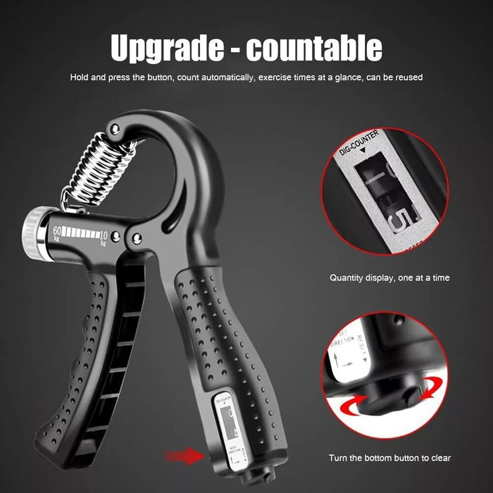Single Pack Professional Hand Grip Strength Trainer, Carbon Fiber Foam Arm Muscle Finger Rehabilitation Fitness Equipment Hand Grip Strength Power Trainer Gripper Strengthener Adjustable Gym Exerciser - The Peppermint Room