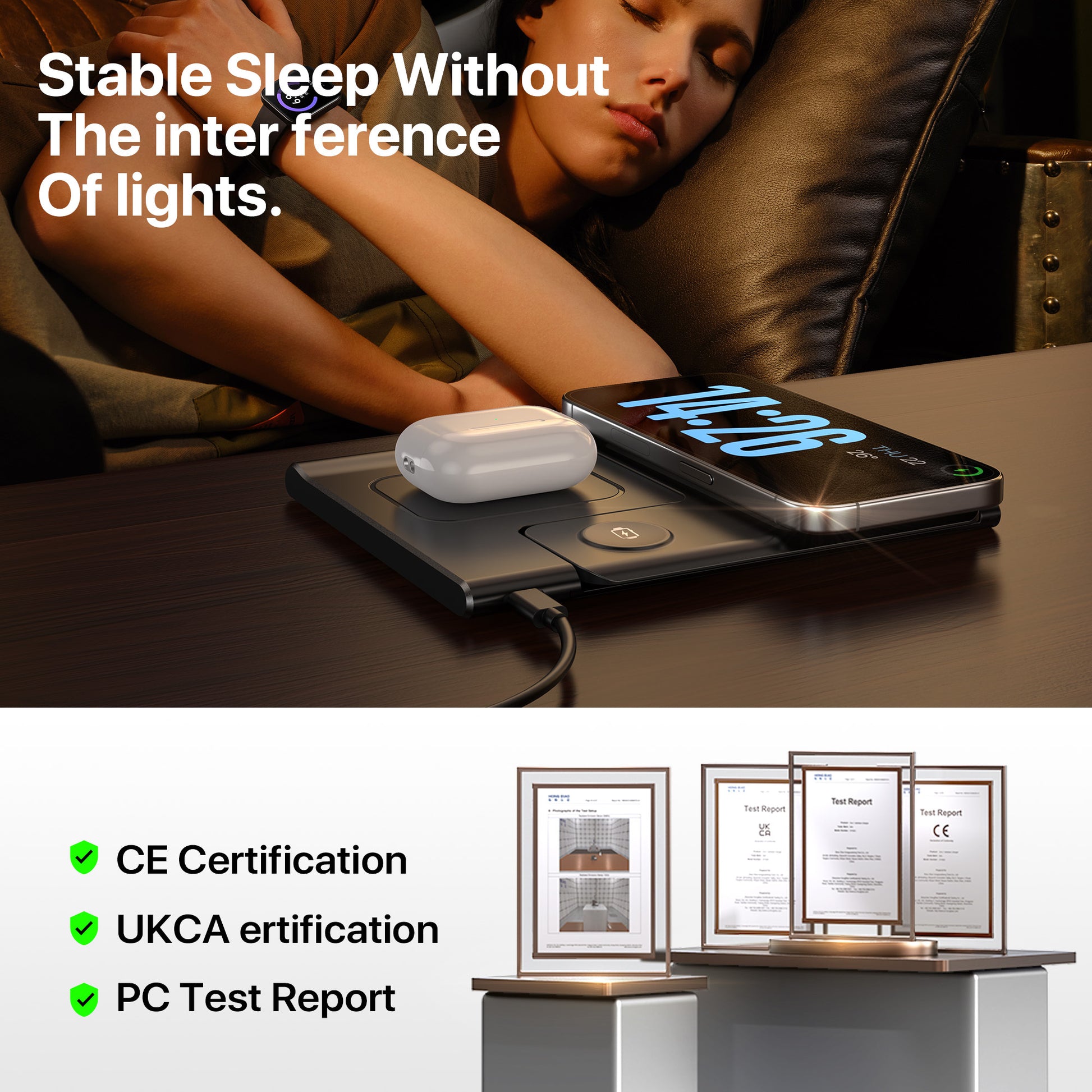 3 In 1 Wireless Charging Sation For Multiple Devices 15W Fast Charging Stand - The Peppermint Room