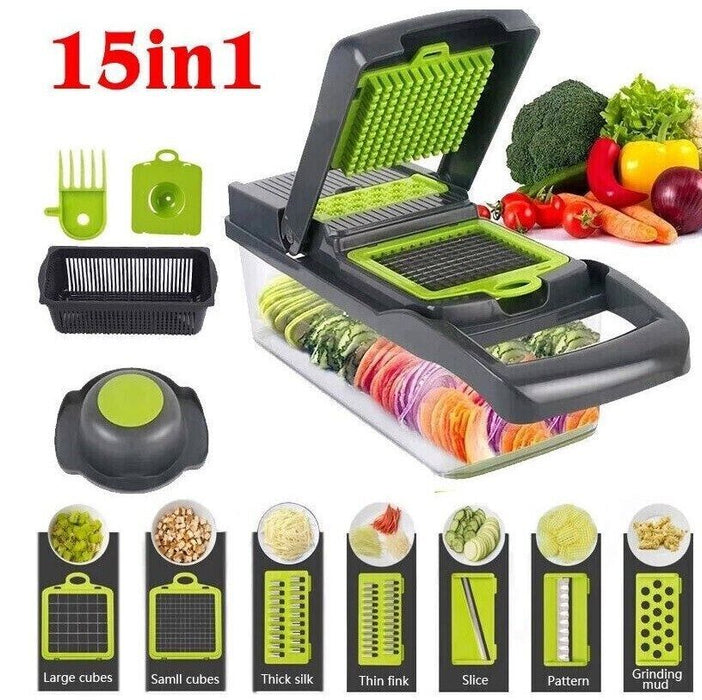 15-in-1 Vegetable Chopper – Slicer, Peeler & Grater