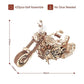 420 piece wooden building block kit of a self-assemble vintage cruiser motorcycle model without glue, size 270x116x160mm