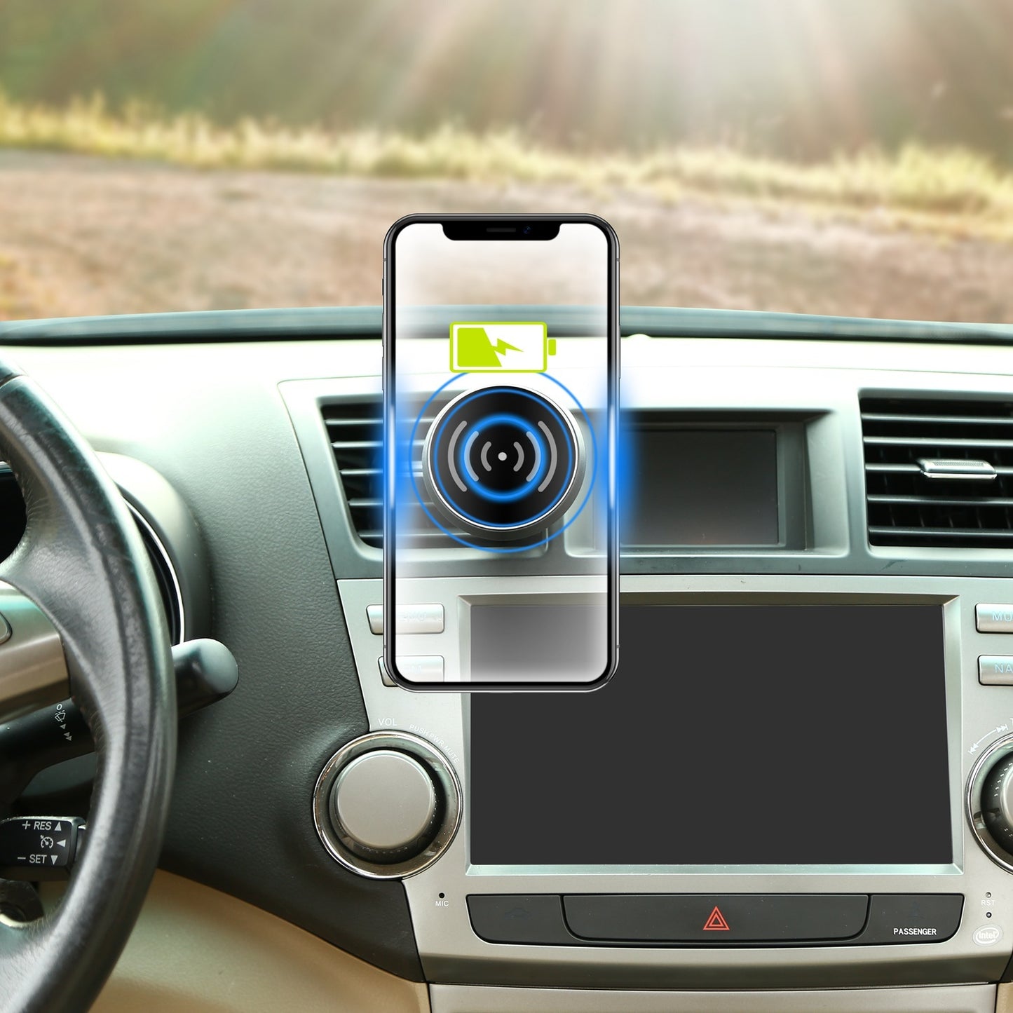 1Pc Magnetic  Qi Wireless Car Charger Car Phone Charger For IOS Phone XS MAX XR Galaxy S10 S9 Tablet GPS Device - The Peppermint Room
