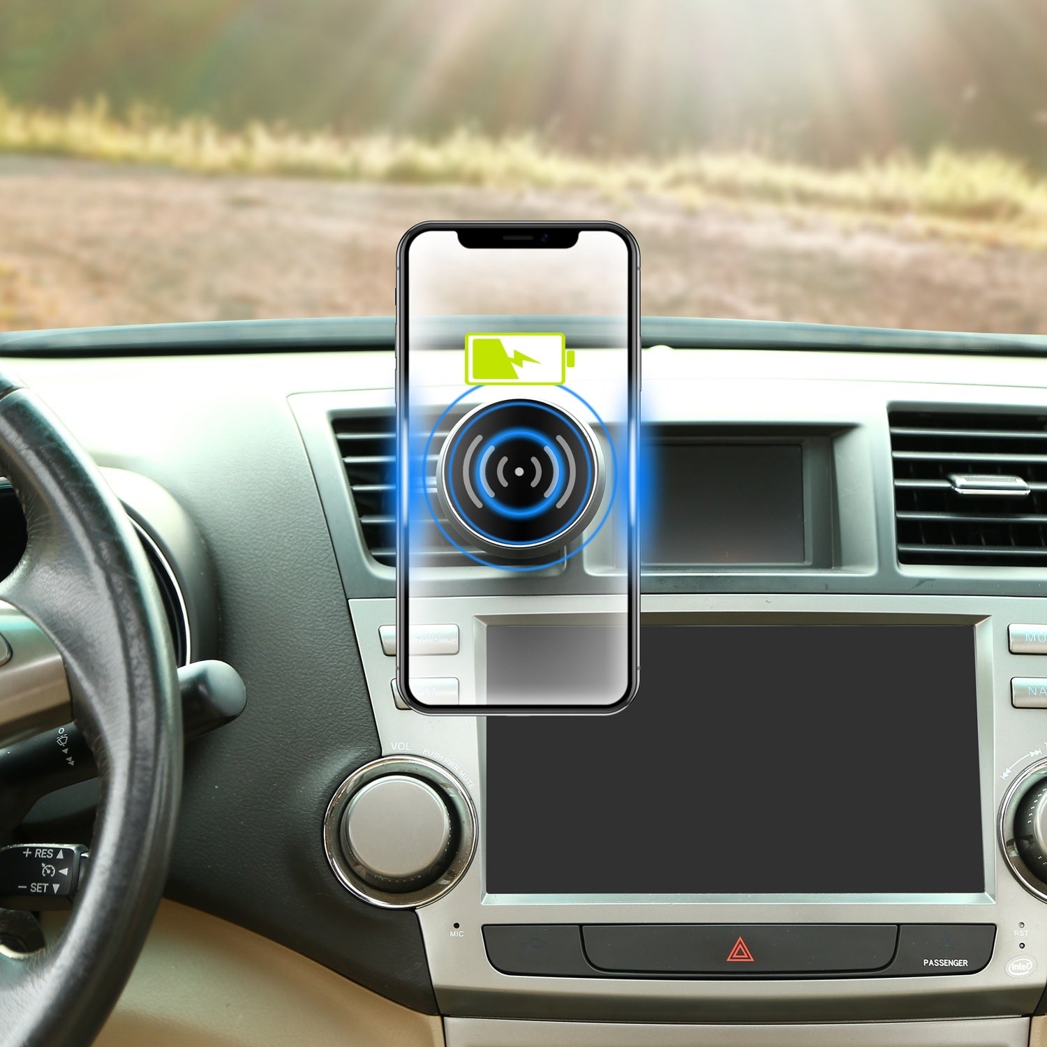 1Pc Magnetic  Qi Wireless Car Charger Car Phone Charger For IOS Phone XS MAX XR Galaxy S10 S9 Tablet GPS Device - The Peppermint Room