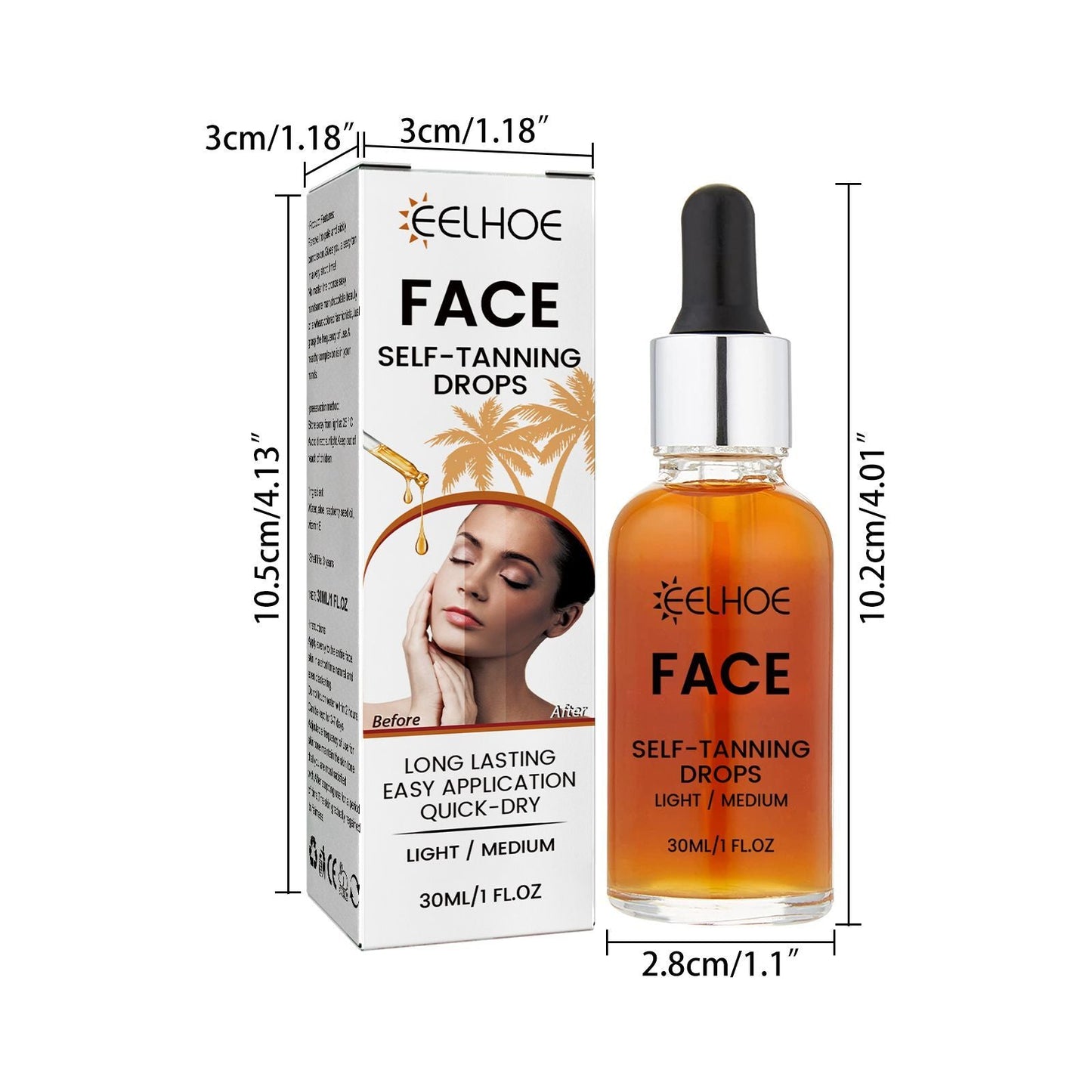 EELHOE Facial Tanning Essence For Achieving A Natural And Stylish Wheat Color Or Bronzed Skin Tone, Providing Hydration And Enhancing - The Peppermint Room