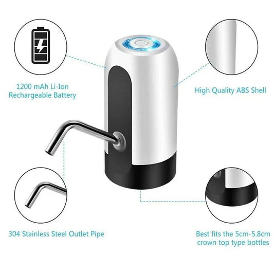 Water Bottle Electric Automatic Universal Dispenser 5 Gallon USB USB Water Dispenser Automatic Drinking Water Bottle - The Peppermint Room