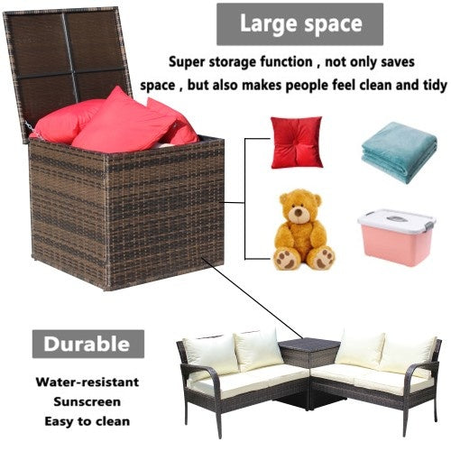 Wicker Patio Furniture Storage Box - The Peppermint Room