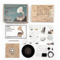 Robotime ROKR DIY wooden gramophone puzzle kit with all parts and assembly instructions
