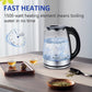 Electric Kettle Water Boiler, 1.8L Electric Tea Kettle, Wide Opening Hot Water Boiler With LED Light, Auto Shut-Off & Boil Dry Protection, Glass Black - The Peppermint Room