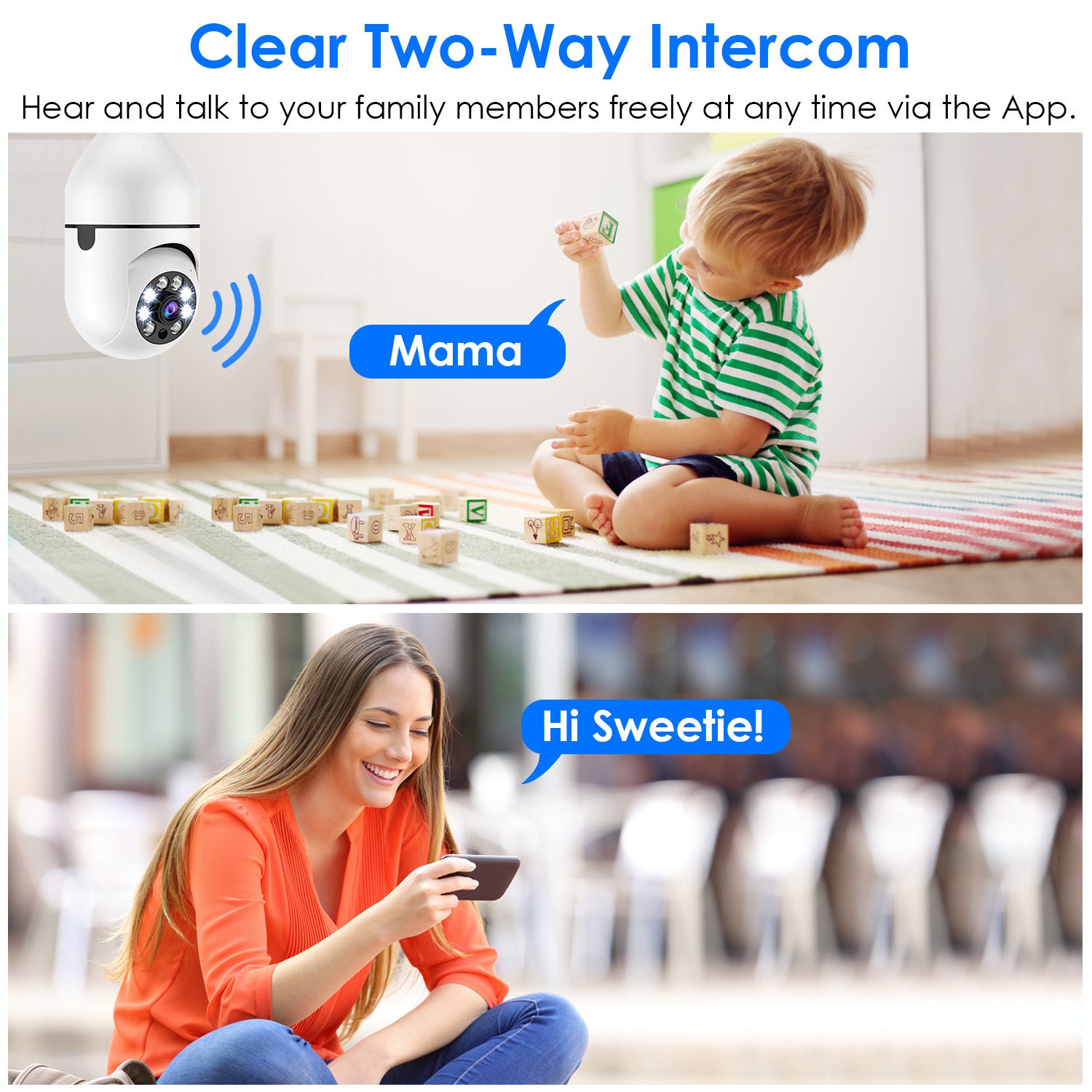 1Pc E27 WiFi Bulb Camera 1080P FHD WiFi IP Pan Tilt Security Surveillance Camera With Two-Way Audio Night Vision Motion Detection Function APP Control - The Peppermint Room
