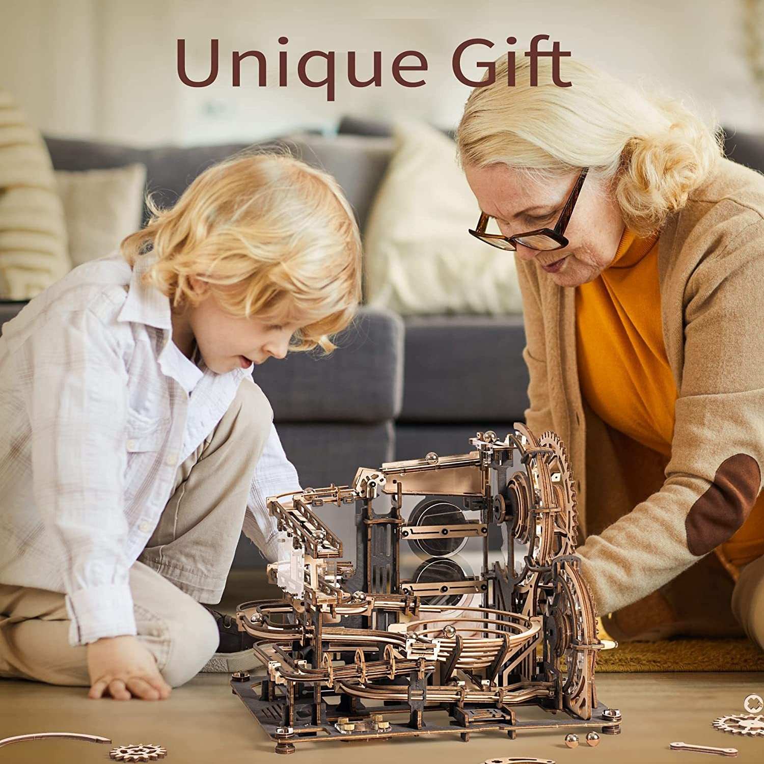 Robotime ROKR Marble Night City 3D wooden puzzle assembly model toy for kids birthday gift