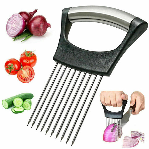 Stainless Steel Food Slice Assistant – Non-Slip