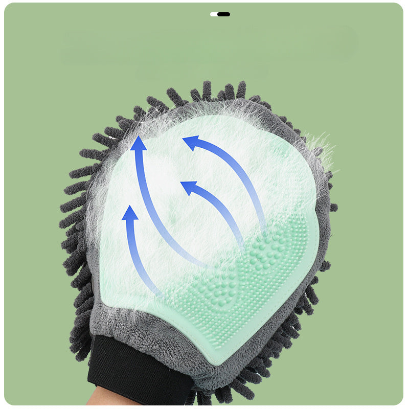 Pet Bathing Brush 2-in-1 Grooming Glove Elegant Dog Grooming Tool For Brushing, Massaging, And Drying Pet Grooming Kit For Dog Cat 2-Sided Bathing Brush Cleaning Massage Glove - The Peppermint Room