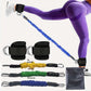 Ankle strap resistance bands set with adjustable elastic tubes for leg and hip strength training at home or gym