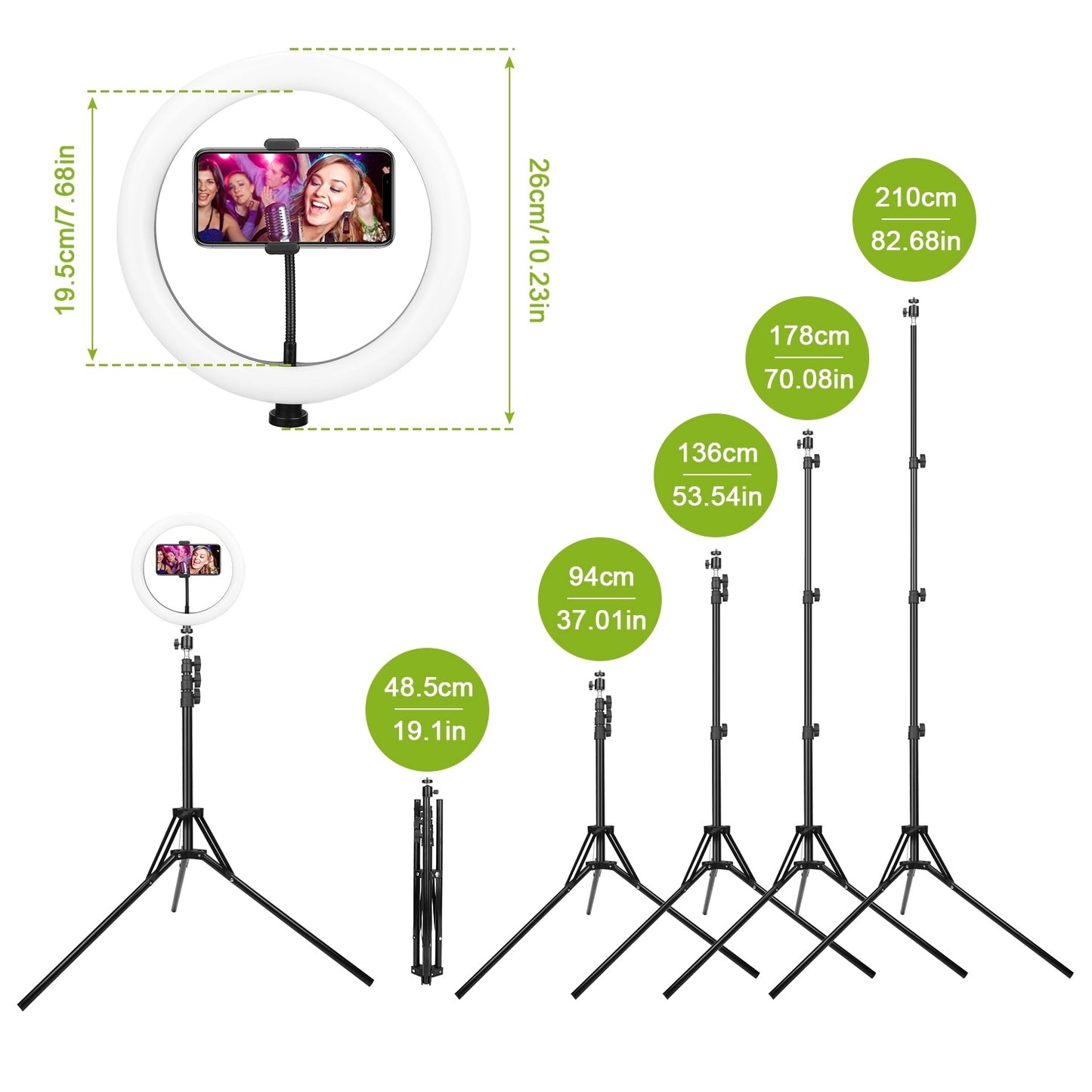 10in LED Selfie Ring Light Dimmable 120 LEDs Makeup Ring Lights With Adjustable Tripod Stand Cell Phone Holder USB Powered For YouTube Video Live Stream Makeup Photography - The Peppermint Room