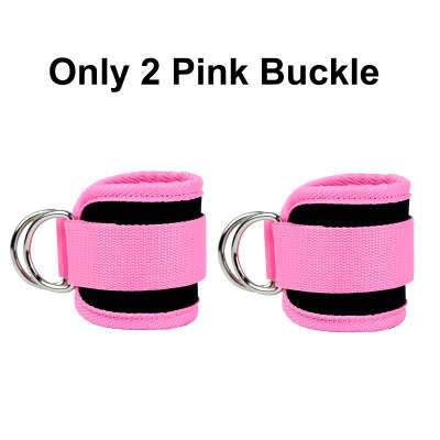 Pink ankle strap resistance bands with silver buckle for fitness training