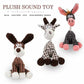 Set of three plush dog toys in animal shapes with squeakers for chewing and teeth cleaning