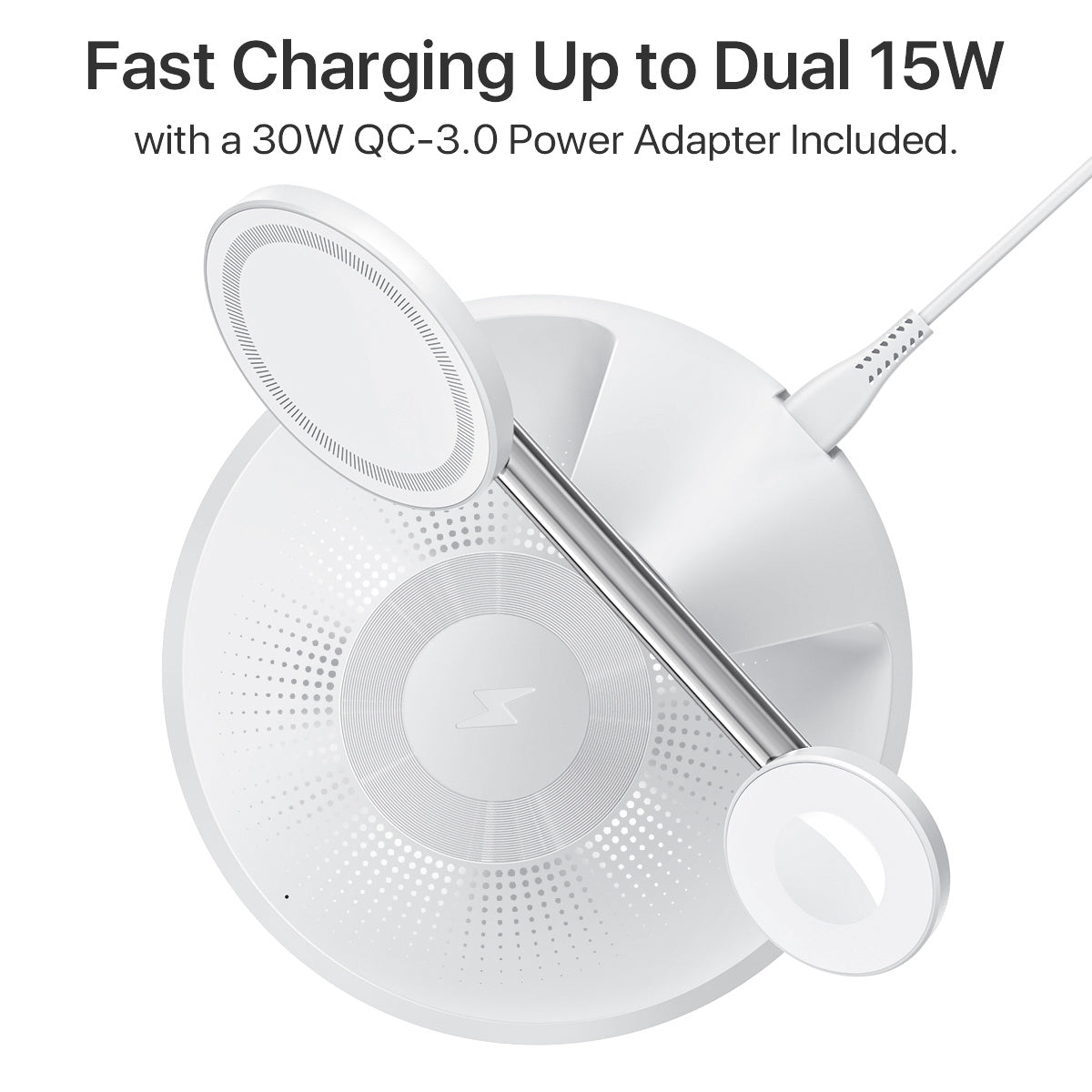 3 In 1 Wireless MagSafe Charging Station For Multiple Devices 30W Adapter Included - The Peppermint Room