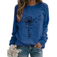 Women's Top Dandelion Print Round Neck Long-sleeved Loose Sweater Women - The Peppermint Room