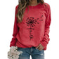 Women's Top Dandelion Print Round Neck Long-sleeved Loose Sweater Women - The Peppermint Room