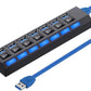 USB HUB 7 Port High Speed 3.0 USB Multi Splitter Desktop PC Laptop Adapter 5Gbps - The Peppermint Room