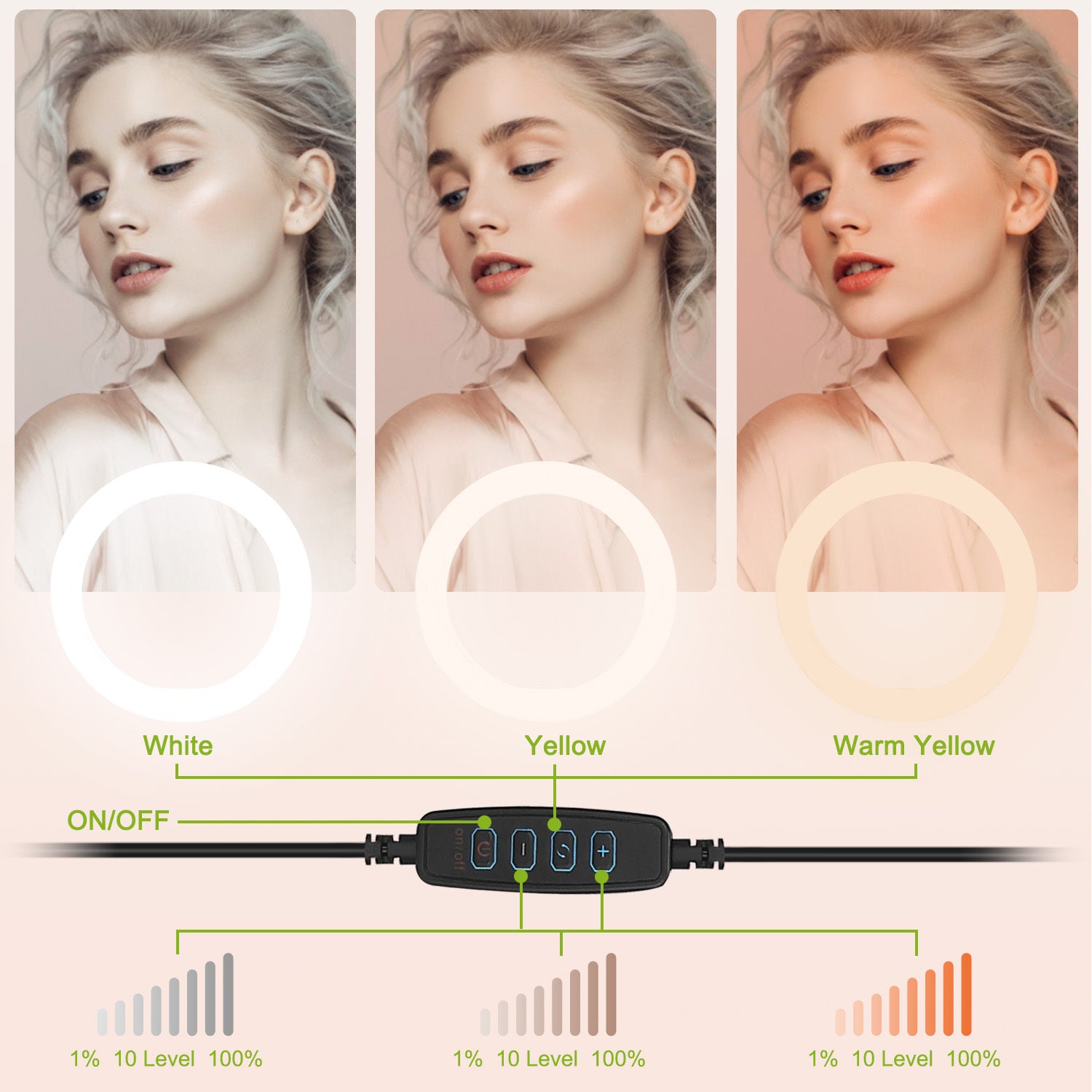 10in LED Selfie Ring Light Dimmable 120 LEDs Makeup Ring Lights With Adjustable Tripod Stand Cell Phone Holder USB Powered For YouTube Video Live Stream Makeup Photography - The Peppermint Room