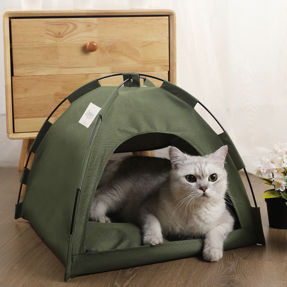 Cat Tent Bed With Removable Non-Slip Soft Pad, Portable Pet Tent Cave For Cats And Small Dogs Kitten Breathable Self-Cooling Pet Mat For Dogs And Cats - The Peppermint Room