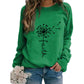 Women's Top Dandelion Print Round Neck Long-sleeved Loose Sweater Women - The Peppermint Room