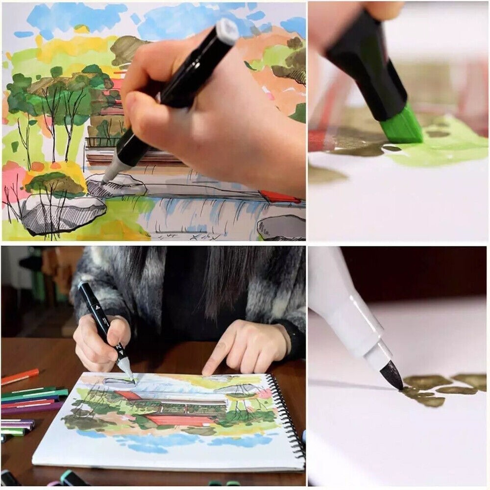168 Colors Dual Tip Art Markers Color Pens Drawing Watercolour Kids &  Gift - The Peppermint Room