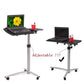 Adjustable black home multifunctional lifting computer desk with wheels and laptop tray.
